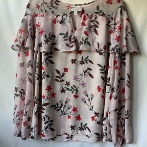 Lauren Conrad floral sparkly blouse